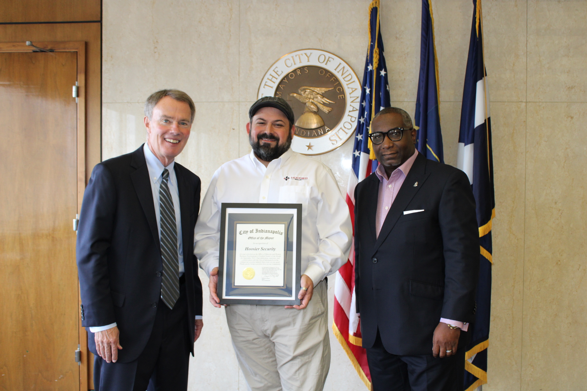 Hoosier Security named September 2023 Certified Minority Vendor of the Month by Mayor Joe Hogsett