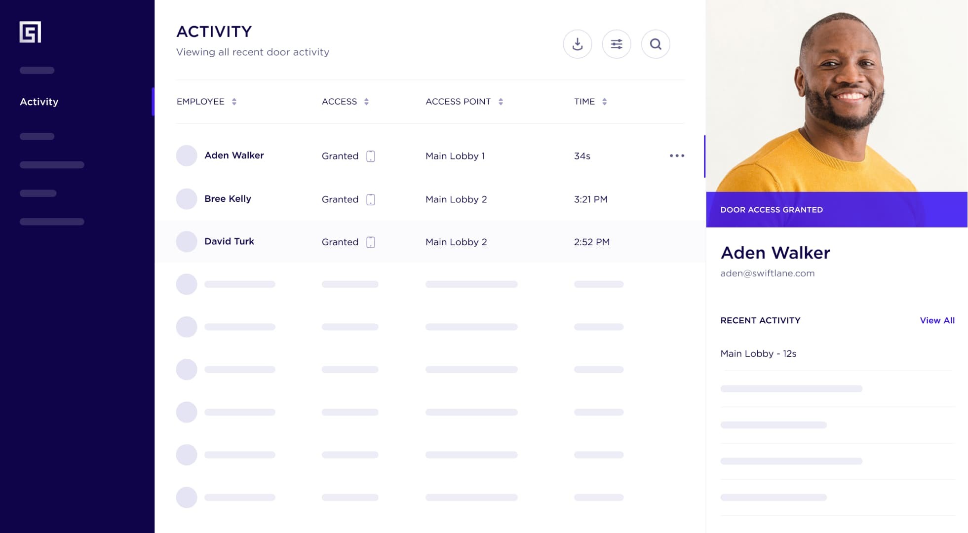 Swiftlane cloud dashboard managing multifamily building access Indianapolis